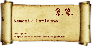 Nemcsik Marianna névjegykártya
